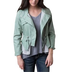 Daytrip Buckle Sage Green Canvas Jacket Collared Layered Cotton